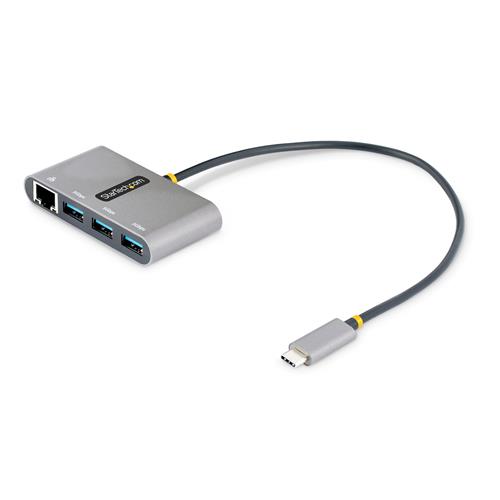 3-Port USB-C Hub with Ethernet Portable 3-Port USB-C Hub with Ethernet Portable
